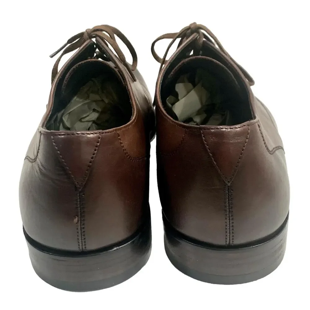 John Varvatos Luxe Lace Up Leather Oxfords Brown | Men 9.5 EUC